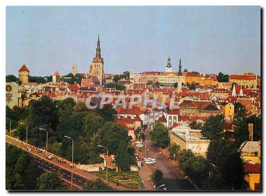 Vue aérienne de Tallinn — Estonie — éditeur Aéroflot