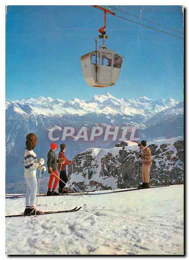 CPM Teleferique de Bella Lui vue sur le Val d'Anniviers et les Alpes Valaisannes 