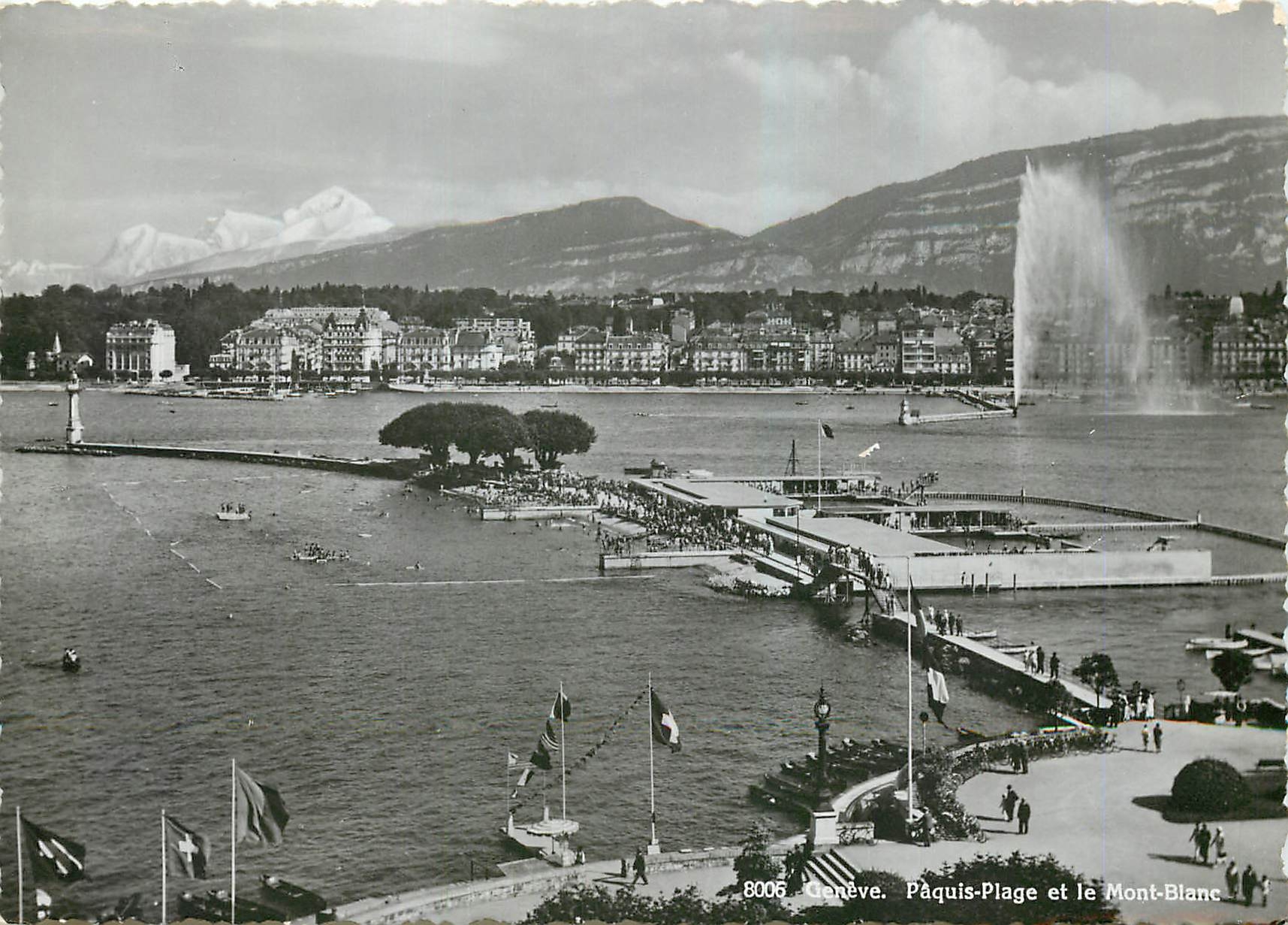 CPM Geneve Paquis Plage et le Mont Blanc 