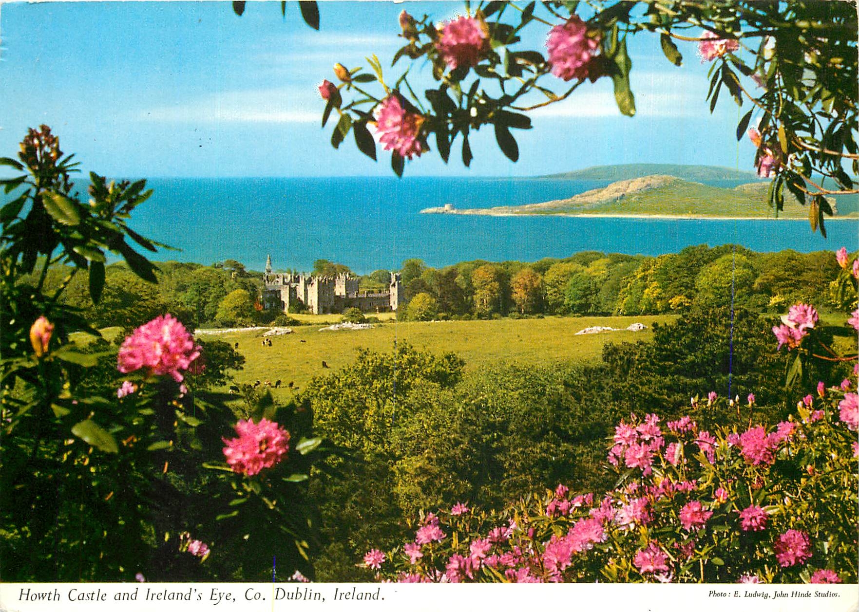 CPA Howth Castle and Ireland's Eye Co Dublin Ireland 