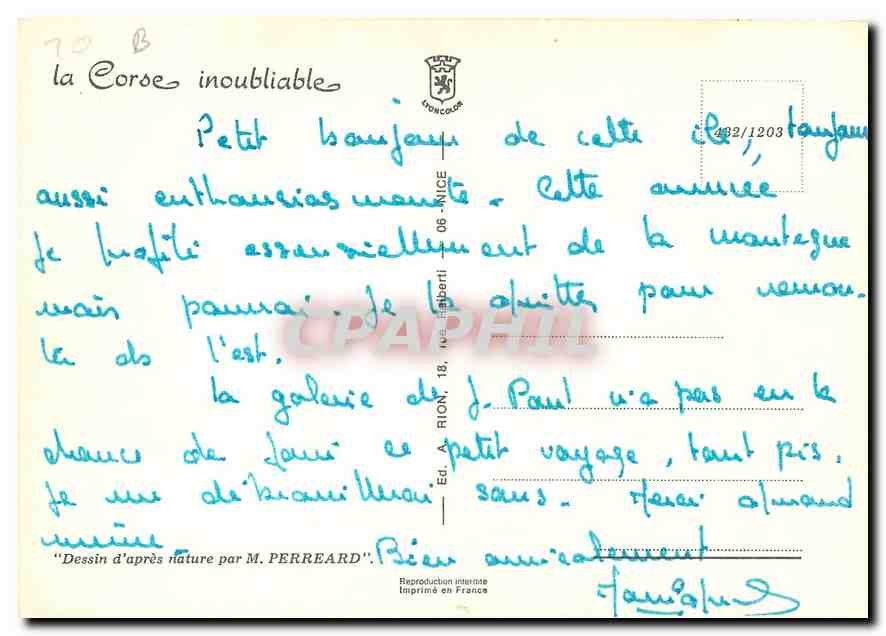 CPA Tour Genoise La Corse inoubliable  — Back