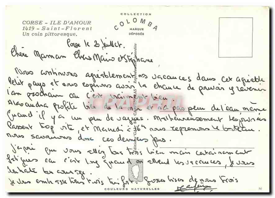 CPA Corse Ile d'Amour Saint Florent Un coin pittoresque  — Rückseite