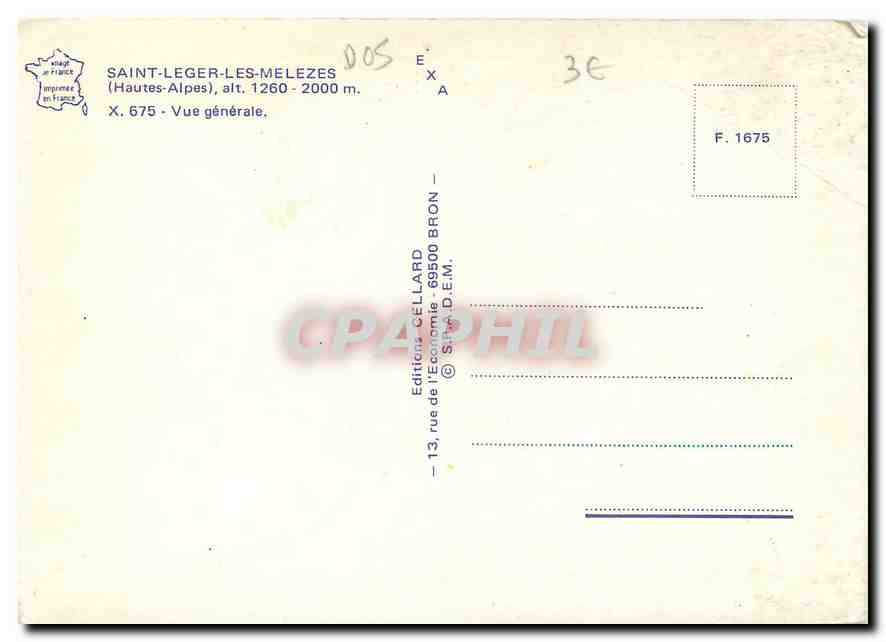 Saint-Léger-les-Mélezès — Vue générale — Éditions Cellard — Rückseite