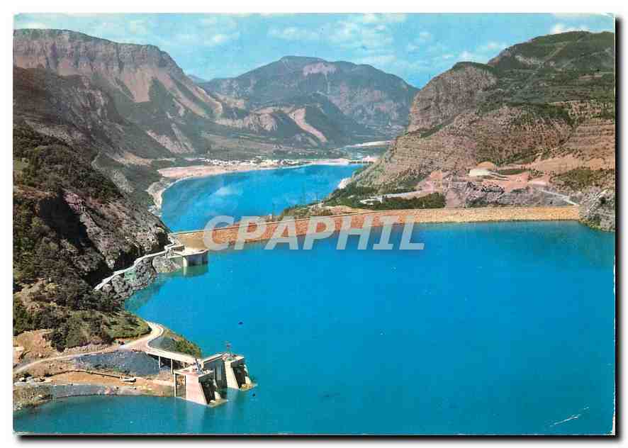 Lac et barrage de Serre-Ponçon — vue aérienne amont — Éditions L. Cellard