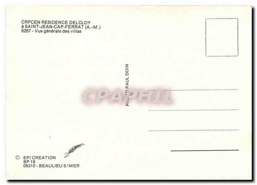 CPM Saint Jean Cap Ferrat AM Vue generale des Villas  — Verso