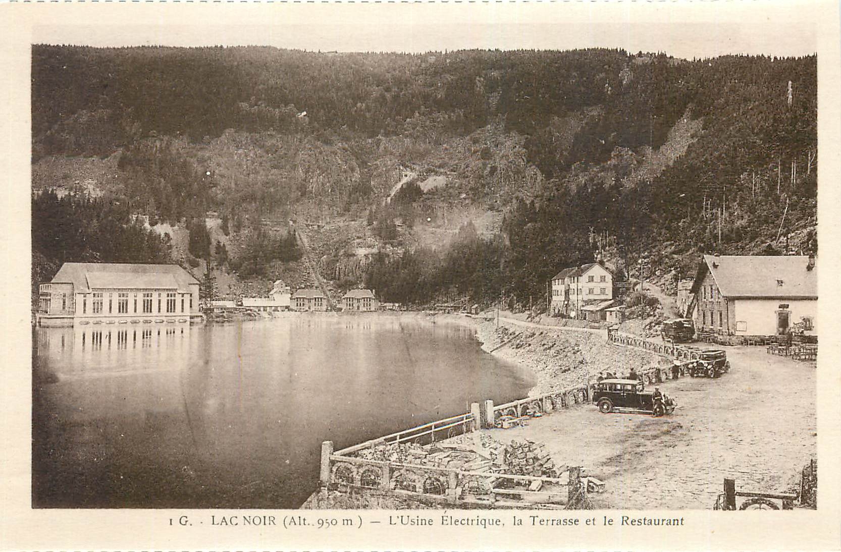 CPA Lac Noir L'Usine Electrique la Terrasse et le Restaurant 