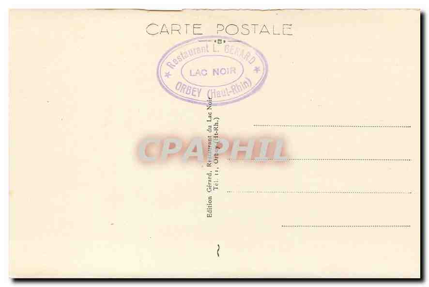 CPA Lac Noir L'Usine Electrique la Terrasse et le Restaurant  — Verso