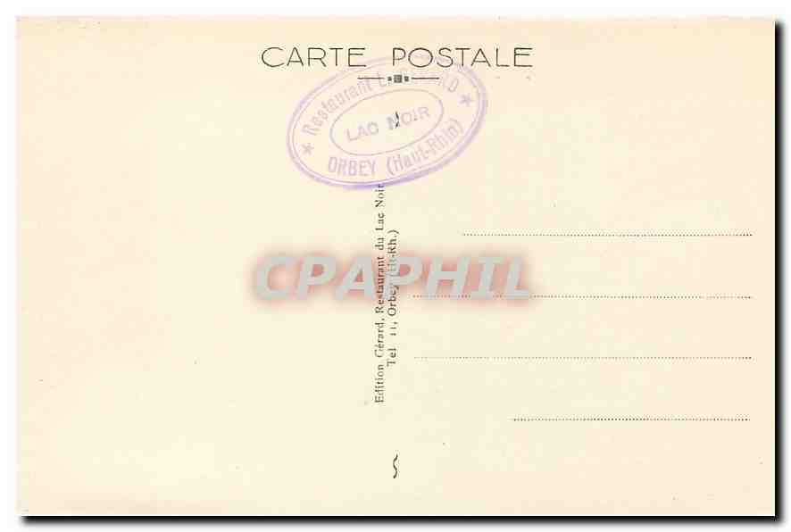 CPA Lac Noir Vue generale  — Verso