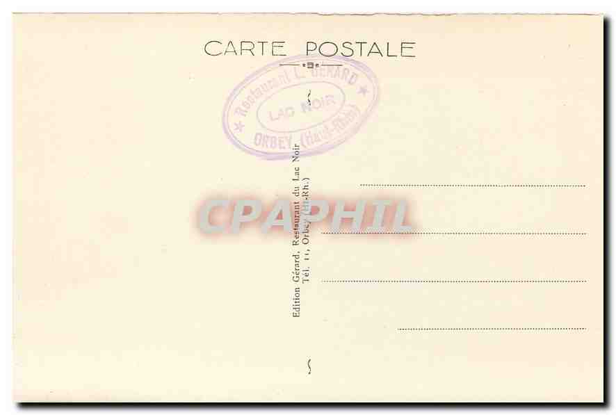 CPA Lac Noir L'Usine Electrique  — Verso