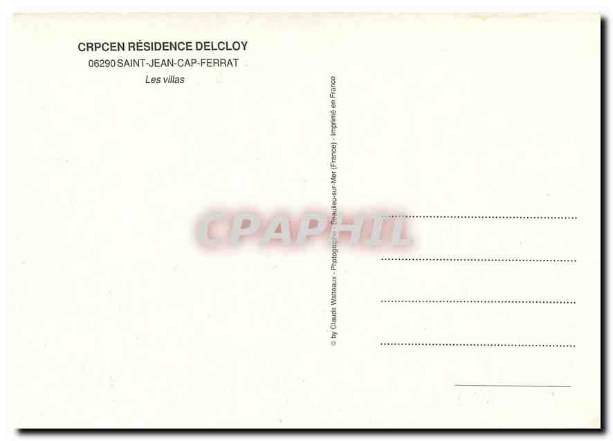 CPM Crpcen Residence Delcloy Saint Jean Cap Ferrat Les villas  — Rückseite