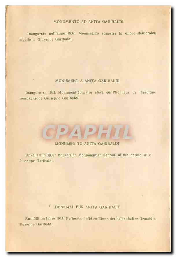 CPM Roma Monumento ad Anita Garibaldi  — Verso