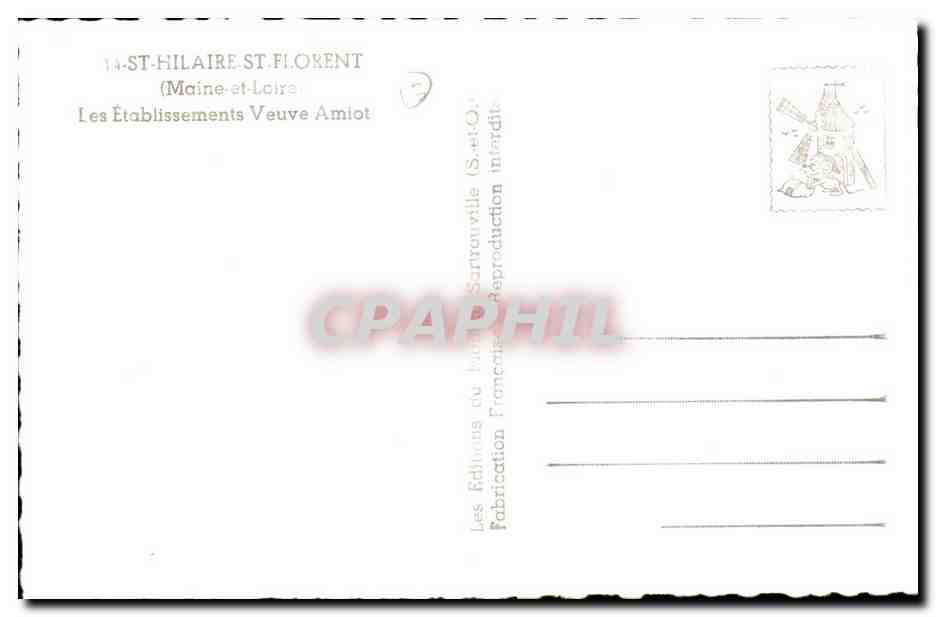 St Hilaire St Florent - Les etablissements Veuve Amiot -CPA — Rückseite