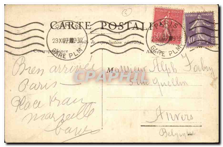 A Votre Sante- Deux Chiens- Two Dogs -CPA — Back