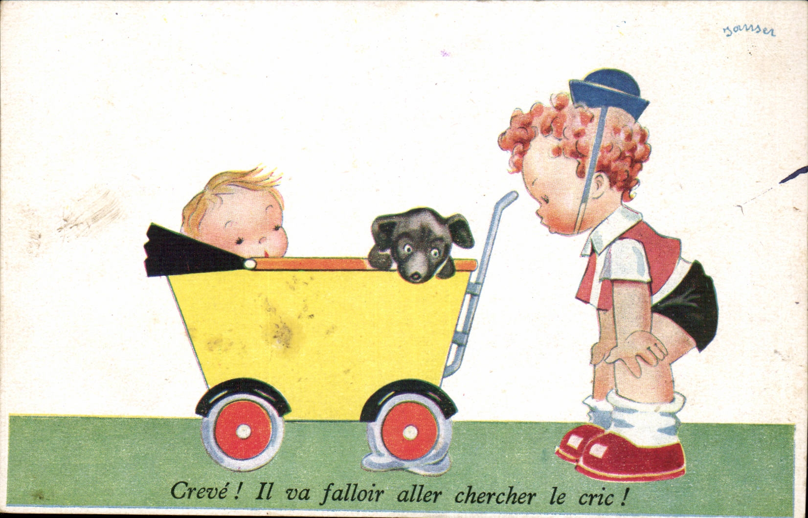 Creve! Il va falloir aller chercher le cric -CPA