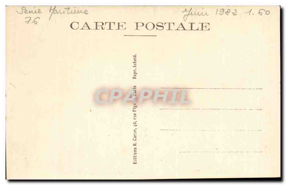 St Valery-en-Caux-pays de Mme Bovary- Chateau des Ventes -CPA — Rückseite