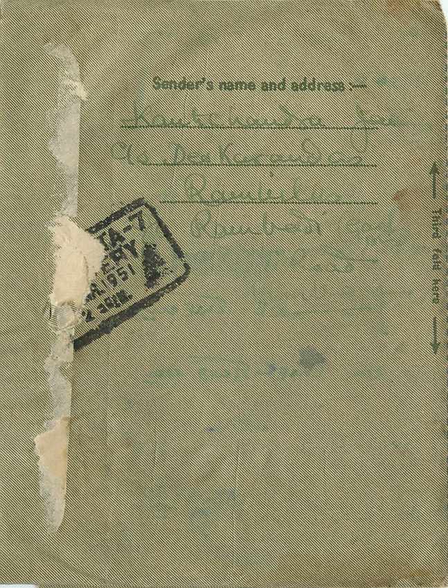 Cover Aerogramme Lettre Aerogramme Inde — Rückseite