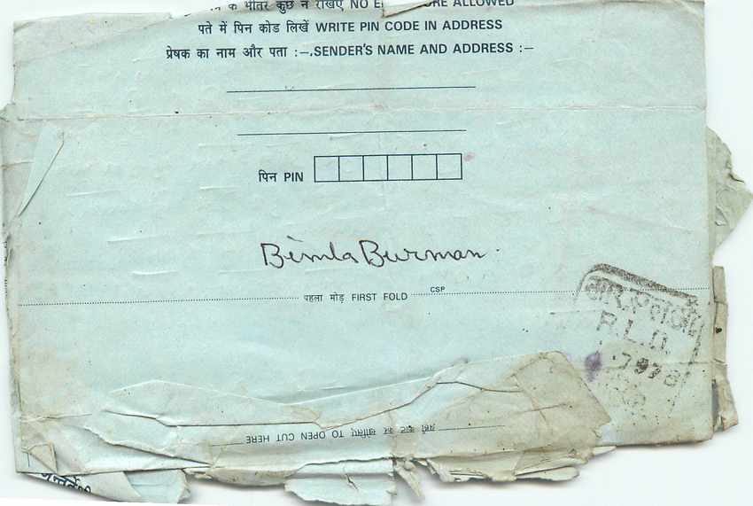 Cover Aerogramme Lettre Aerogramme Inde India  — Verso