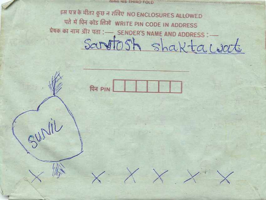 Cover Aerogramme Lettre Aerogramme Inde India  — Verso