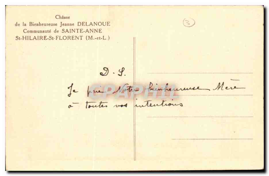 Environs de Saumur- Saint Hilaire Saint Florent- Communaute de Sainte-Anne-CPA — Rückseite