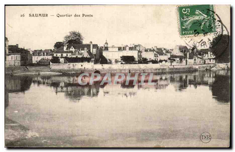 Saumur- a vol d'oiseau- Vue prise du Chateau -CPA