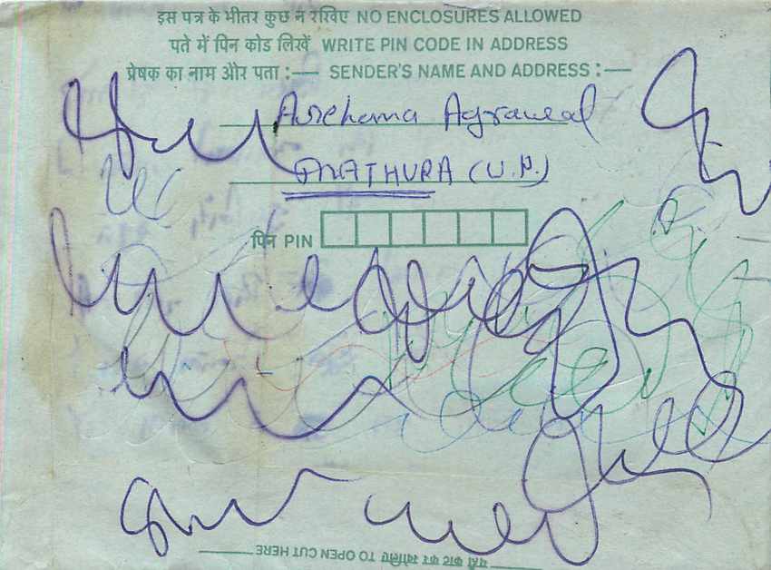 Cover Aerogramme Lettre Aerogramme Inde India  — Rückseite