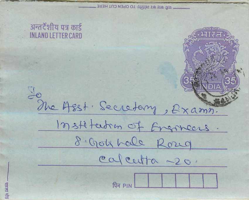 Cover Aerogramme Lettre Aerogramme Inde India 