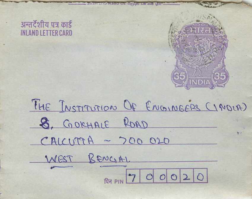 Cover Aerogramme Lettre Aerogramme Inde India 