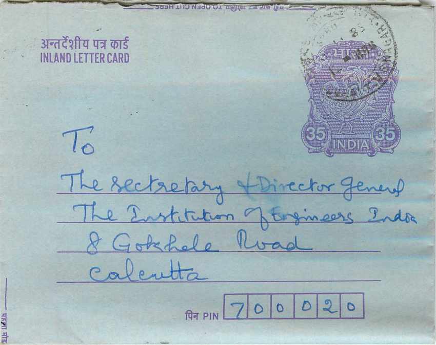 Cover Aerogramme Lettre Aerogramme Inde India 