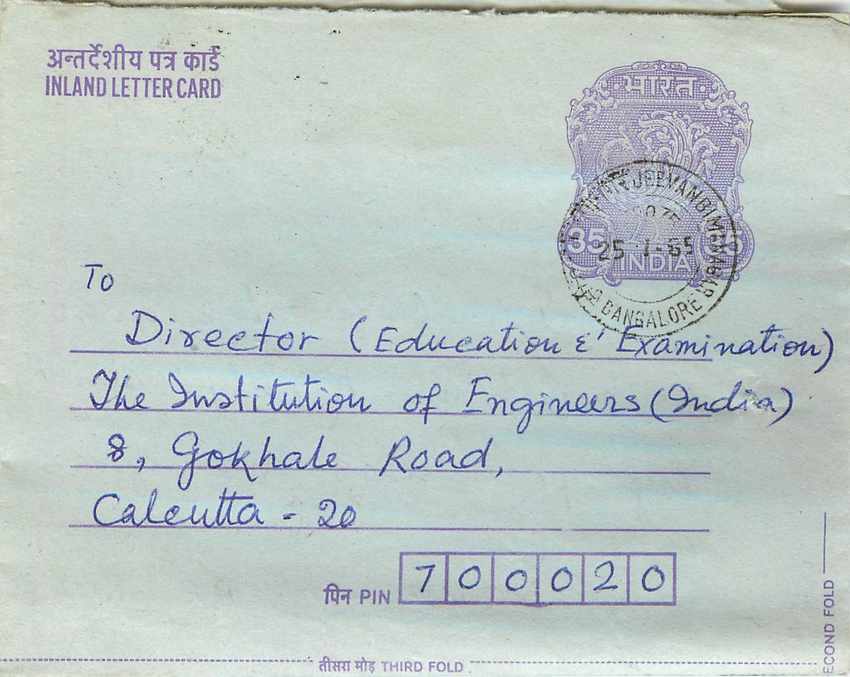 Cover Aerogramme Lettre Aerogramme Inde India 