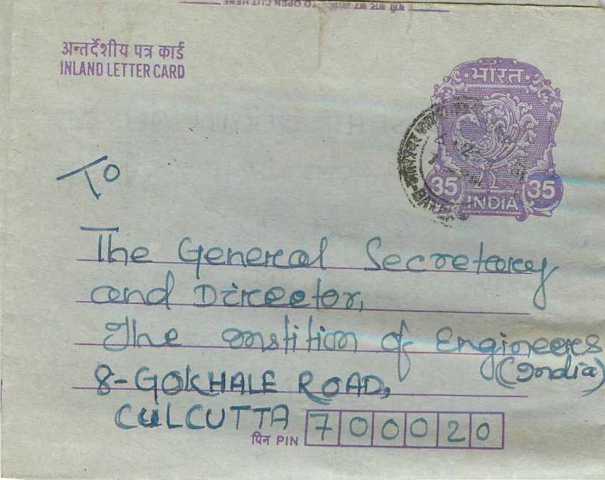 Cover Aerogramme Lettre Aerogramme Inde India 