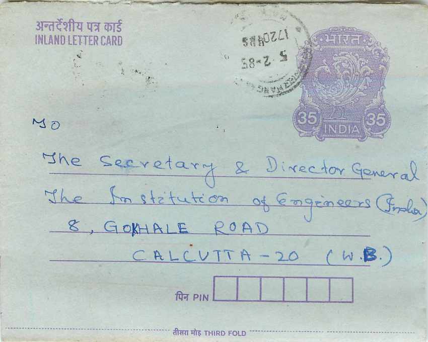 Cover Aerogramme Lettre Aerogramme Inde India 