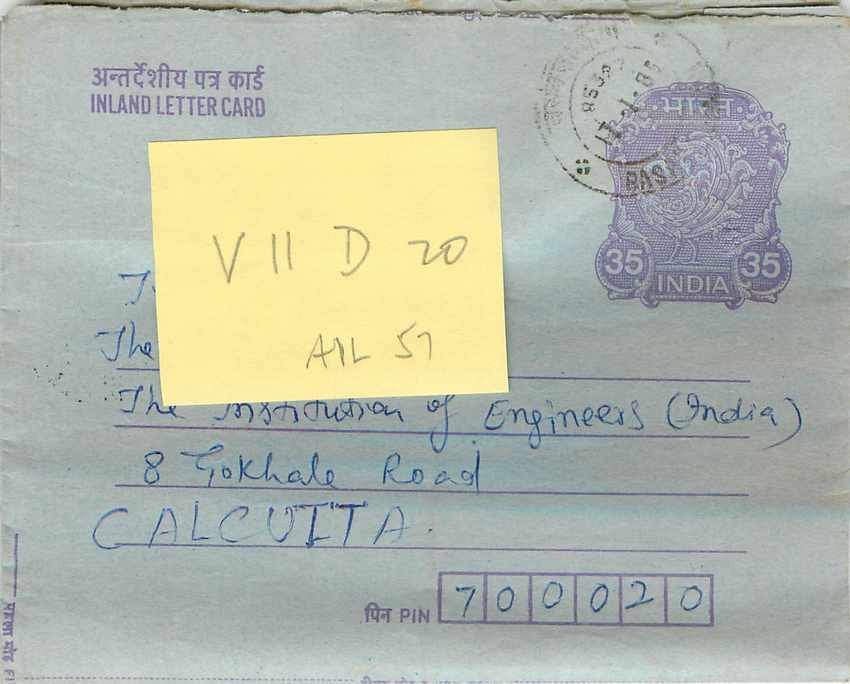 Cover Aerogramme Lettre Aerogramme Inde India 