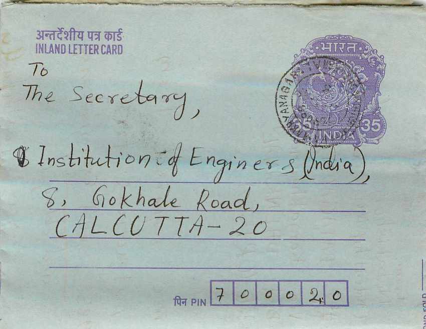 Cover Aerogramme Lettre Aerogramme Inde India 