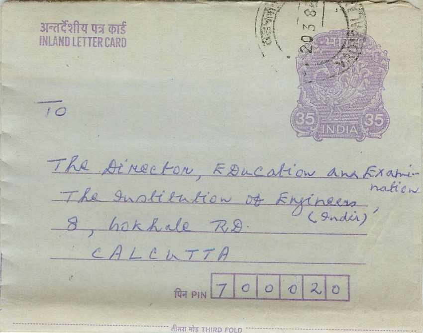 Cover Aerogramme Lettre Aerogramme Inde India 