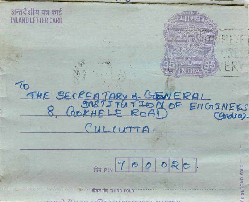Cover Aerogramme Lettre Aerogramme Inde India 