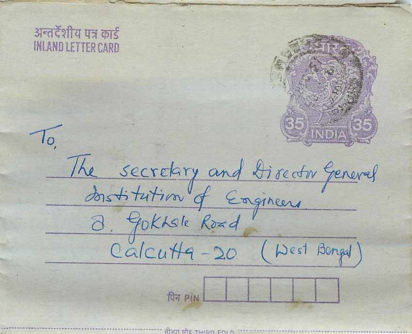 Cover Aerogramme Lettre Aerogramme Inde India 