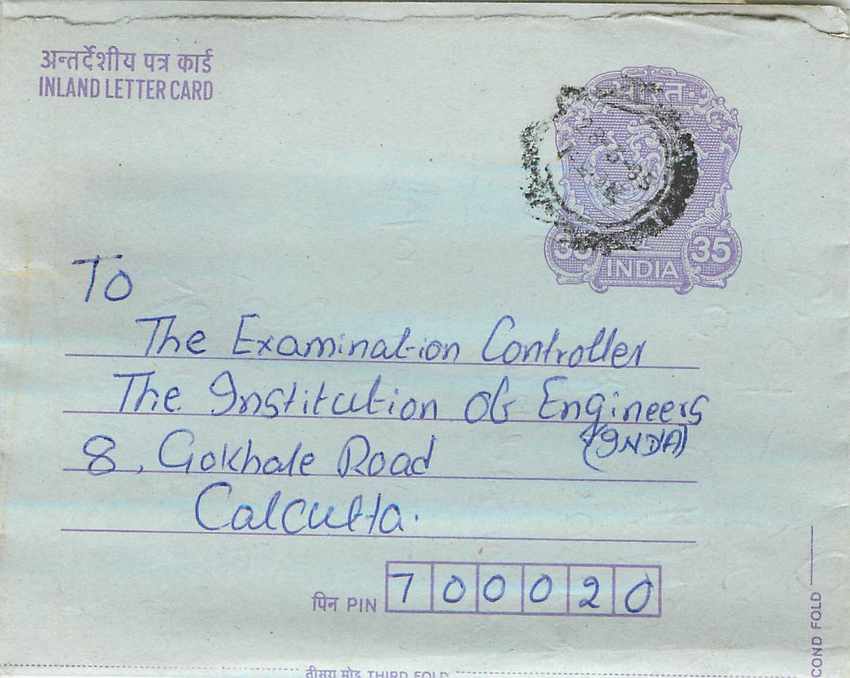 Cover Aerogramme Lettre Aerogramme Inde India 