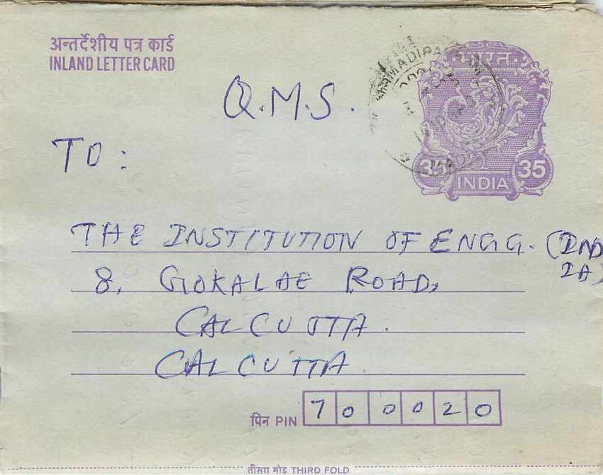 Cover Aerogramme Lettre Aerogramme Inde India 