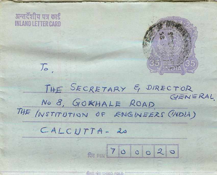 Cover Aerogramme Lettre Aerogramme Inde India 