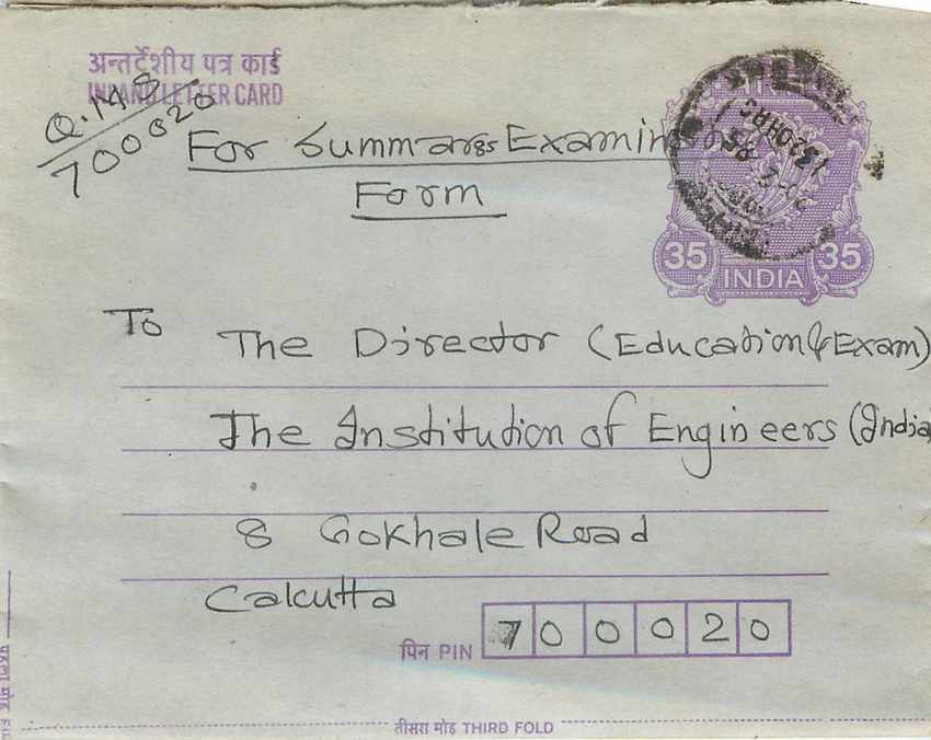 Cover Aerogramme Lettre Aerogramme Inde India 