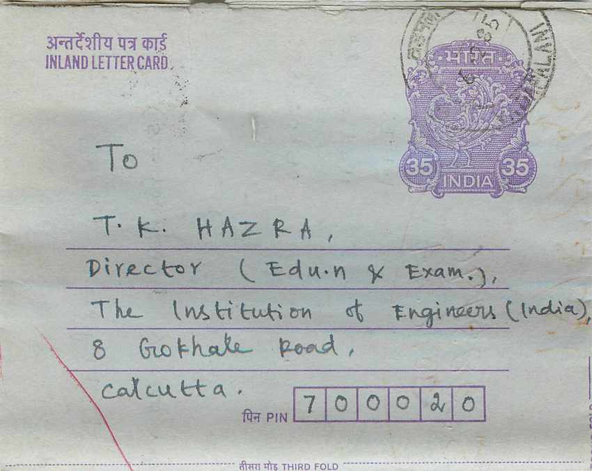 Cover Aerogramme Lettre Aerogramme Inde India 