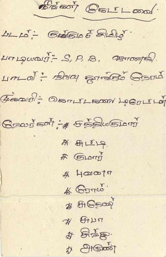 Ansichtskarte Sri Lanka — Text auf Tamil — 75-Cent-Stempel mit Poststempel — Rückseite