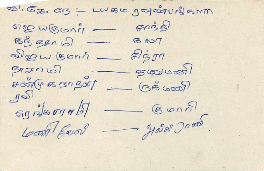 Sri Lanka — carte postale avec timbre 75 cents — éditeur non visible — Rückseite