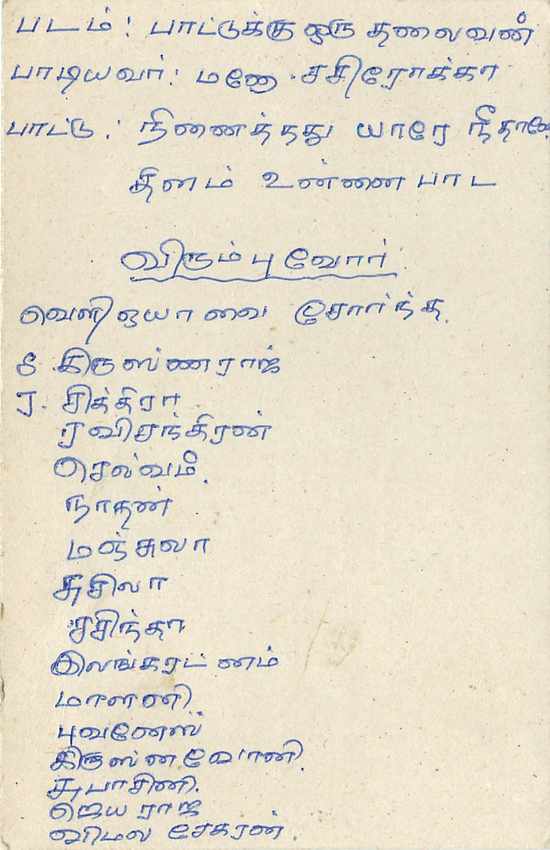 Ansichtskarte von Sri Lanka — Text auf Tamil — 75-Cent-Stempel — Rückseite