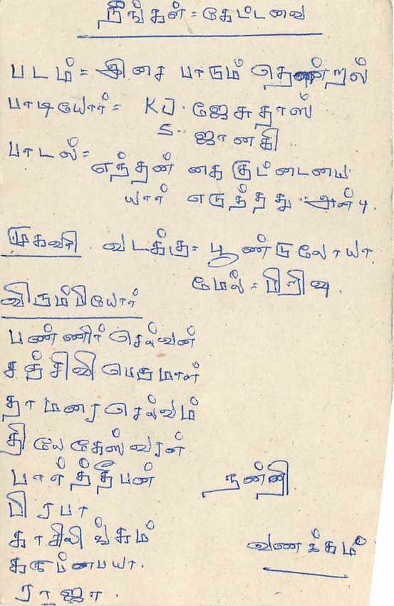 Sri Lanka — Ansichtskarte mit Briefmarke und Tamil-Text — Verlag Sri Lanka Post — Rückseite