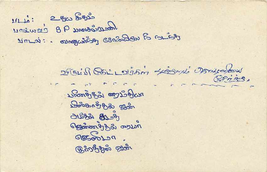 Ansichtskarte Sri Lanka — 75-Cent-Stempel — Text auf Tamil und Englisch — Rückseite
