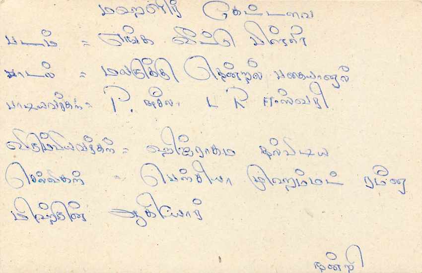 Sri Lanka — Ansichtskarte mit 75-Cent-Stempel — unbekannter Verlag — Rückseite