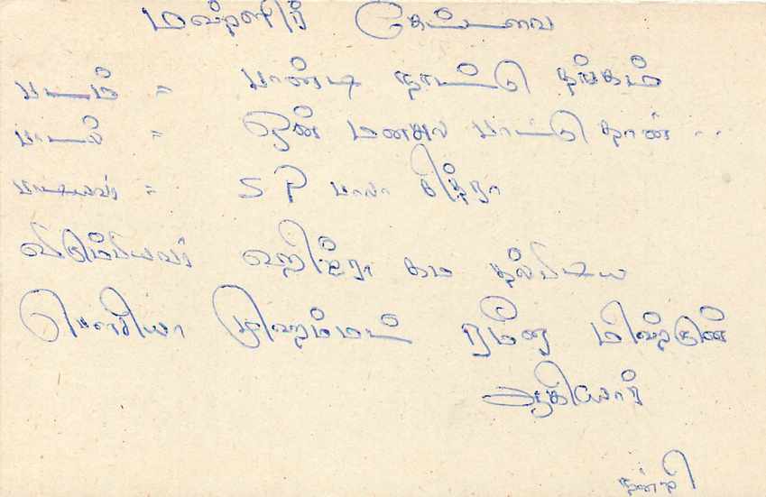Carte postale Sri Lanka — Sri Lanka Post Card — timbre 75 cents avec lion — Rückseite