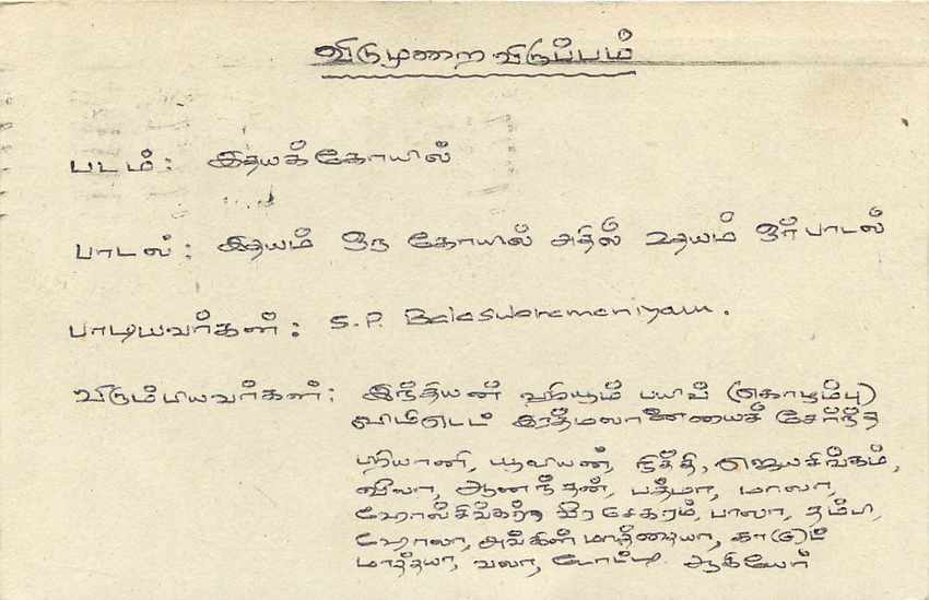 Sri Lanka — Ansichtskarte mit 75-Cent-Stempel — Verlag 'Sri Lanka Post Office' — Rückseite