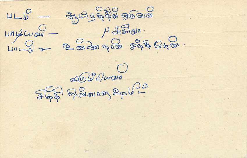 Ansichtskarte Sri Lanka — Text auf Tamil — 75-Cent-Stempel mit Löwen — Rückseite